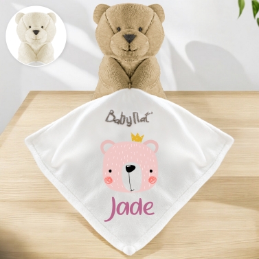 Doudou ourson personnalisable - Ours Rose