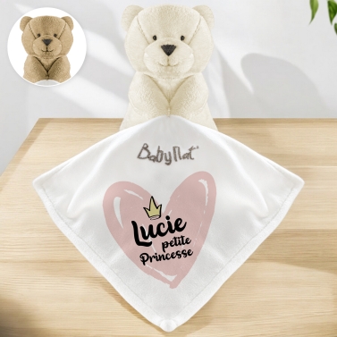 Doudou ourson personnalisable - Petite Princesse