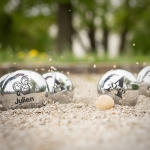 Boule de pétanque loisir gravée - Modèle Majuscule