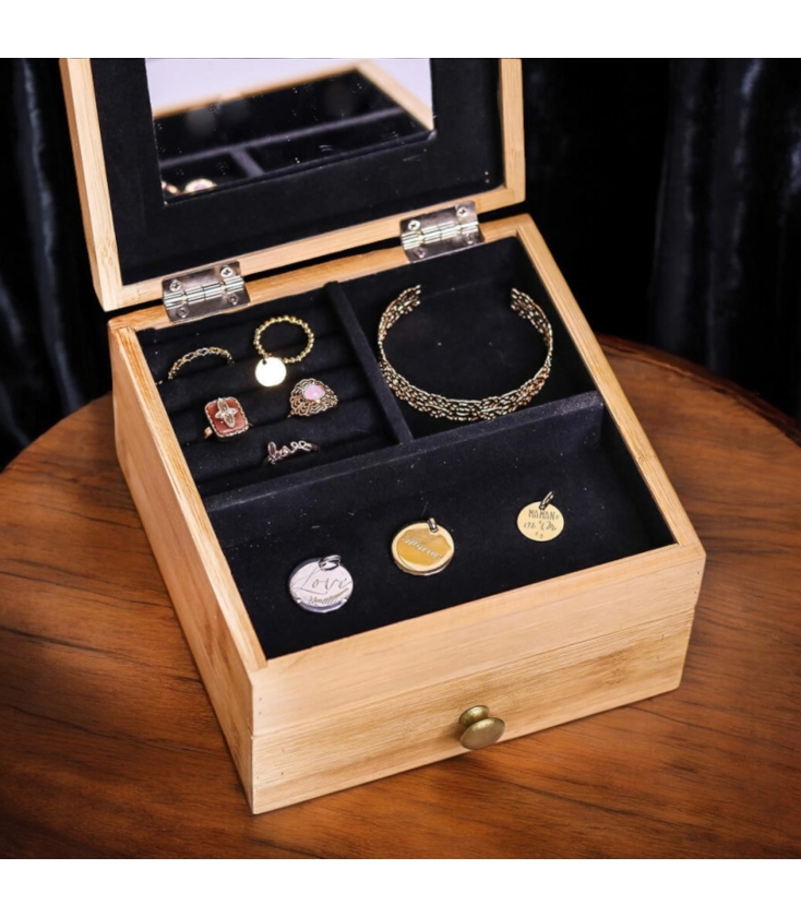 Boîte à Bijoux En Tissu Cadeau - Pour Boucles D'oreilles, Collier, Bague - Idéale Mariage, Fiançailles, Anniversaire