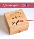 Boite à bijoux en bois prénom personnalisée