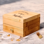 Boite à bijoux en bois prénom personnalisée