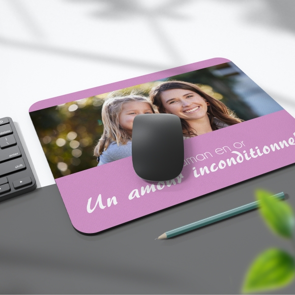 Tapis de Souris fêtes des mères personnalisé avec image et texte