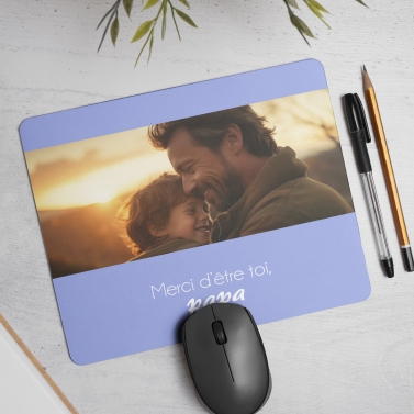 Tapis de Souris fêtes des pères personnalisé avec image et texte