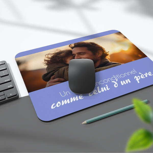 Tapis de Souris fêtes des pères personnalisé avec image et texte