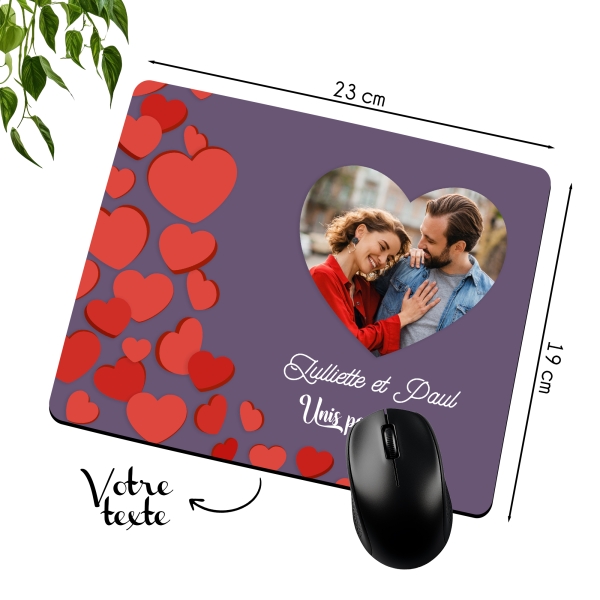 Tapis de Souris saint valentin personnalisé avec image et texte