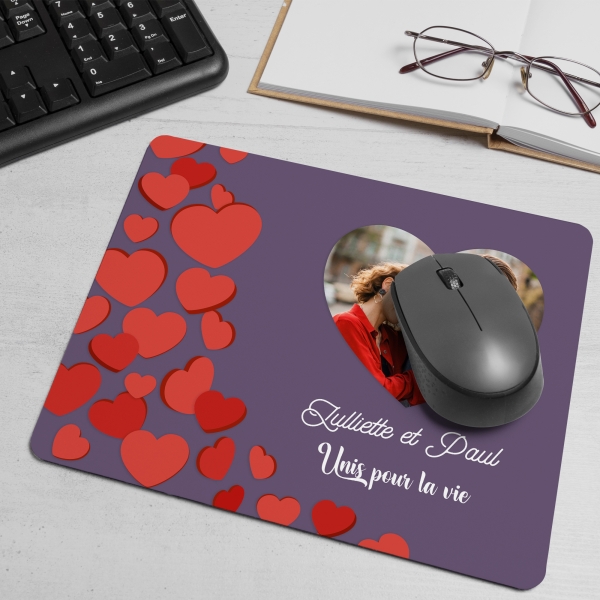 Tapis de Souris saint valentin personnalisé avec image et texte