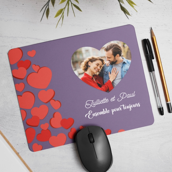 Tapis de Souris saint valentin personnalisé avec image et texte