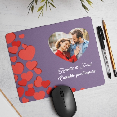 Tapis de Souris saint valentin personnalisé avec image et texte