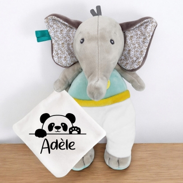 Doudou Éléphant avec une personnalisation - Panda