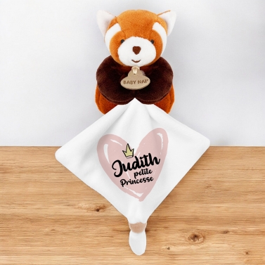 Doudou Panda Roux personnalisable - Petite princesse