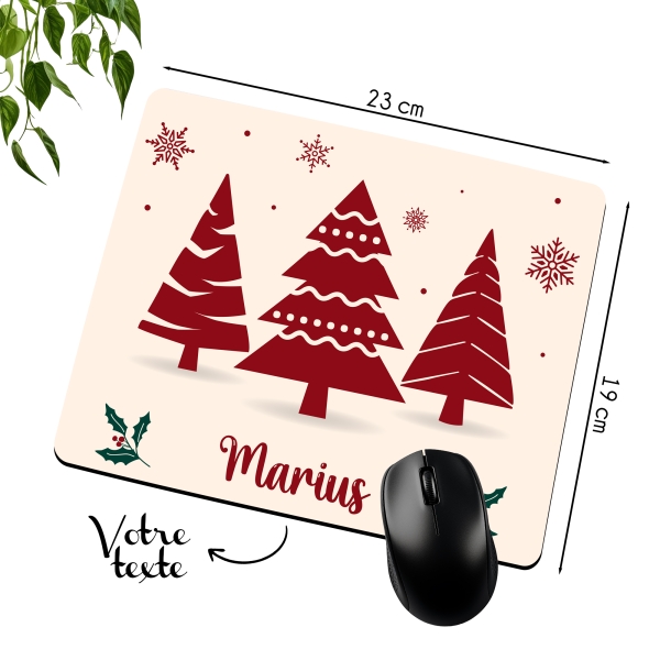 Tapis de Souris noël personnalisé avec image et texte
