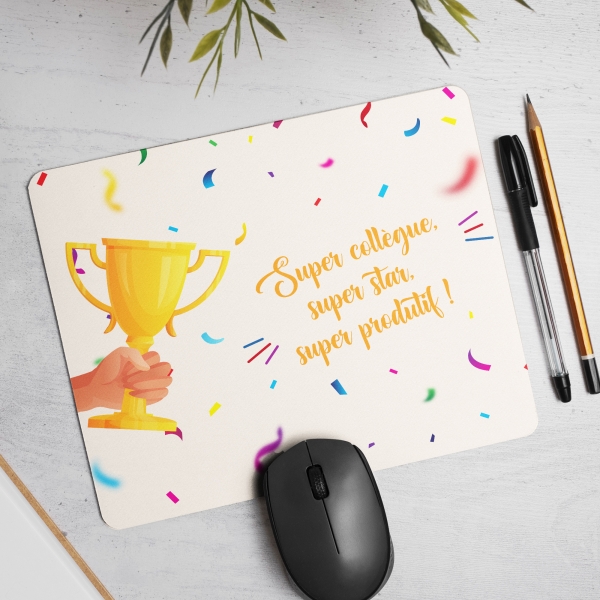 Tapis de Souris collegue personnalisé avec image et texte
