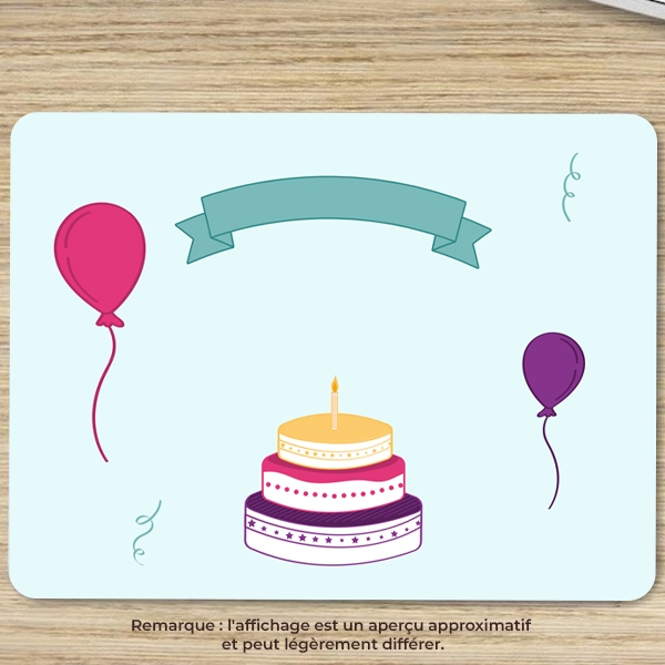 Tapis de Souris anniversaire personnalisé avec image et texte