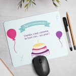 Tapis de Souris anniversaire personnalisé avec image et texte