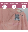 Plaid Polaire rose personnalisé enfant à broder
