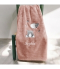 Plaid Polaire rose personnalisé enfant à broder