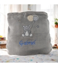 Plaid Polaire gris personnalisé enfant à broder