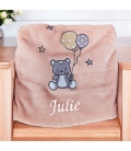 Plaid Polaire rose personnalisé enfant à broder