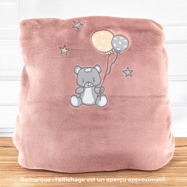Plaid Polaire rose personnalisé enfant à broder