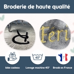 Plaid Polaire gris personnalisé enfant à brode