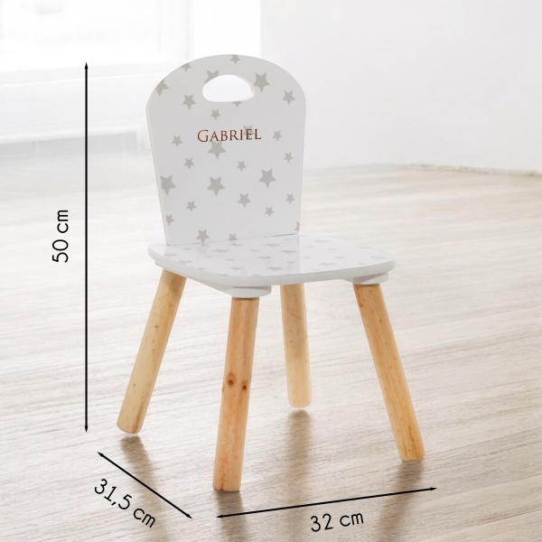 Chaise enfant étoile à personnaliser