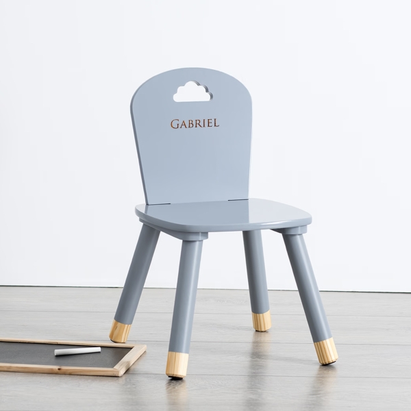 Chaise enfant grise à personnaliser