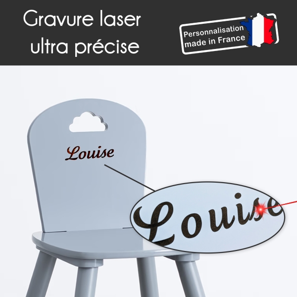 Chaise enfant grise à personnaliser