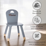 Chaise enfant grise à personnaliser