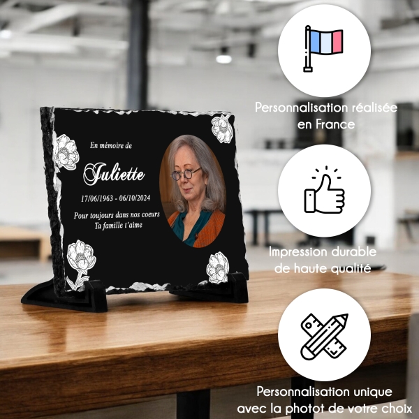 Ardoise commémorative noir personnalisé