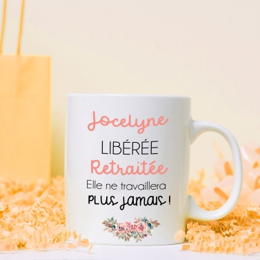 Mug personnalisable retraite - modèle femme