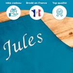 Tablier Brodé bleu tropical personnalisé