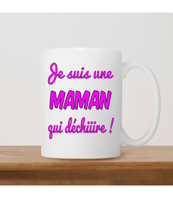 Mug bonbon années 90 "Je suis une belle maman qui déchire&quot