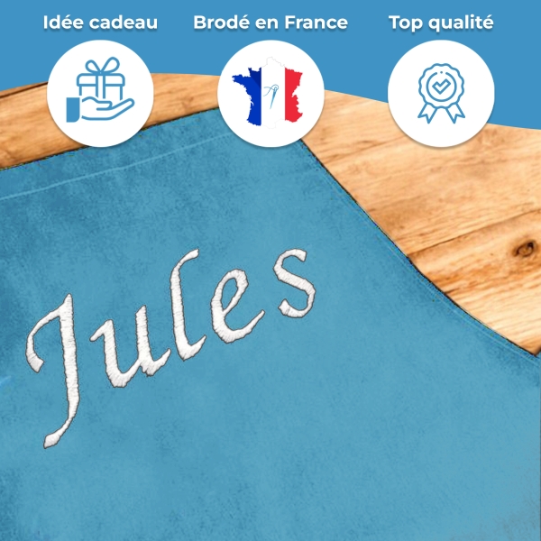 Tablier bleu enfant personnalisé