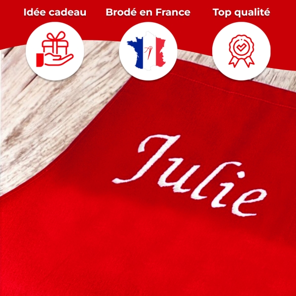 Tablier rouge enfant personnalisé
