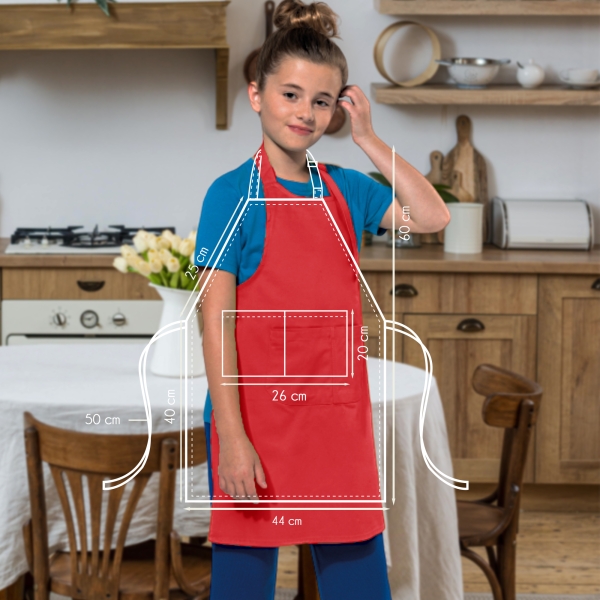 Tablier rouge enfant personnalisé