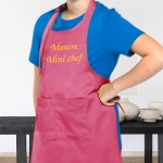 Tablier rose enfant personnalisé