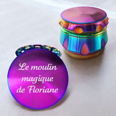 Grinder personnalisable - Arc-en-ciel - Modèle Texte