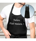 Tablier Brodé Noir personnalisé