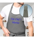 Tablier personnalisé adulte gris personnalisé