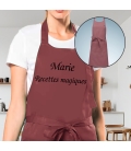 Tablier adulte marsala personnalisé