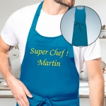 Tablier Brodé bleu tropical personnalisé