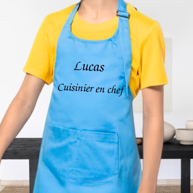 Tablier bleu enfant personnalisé