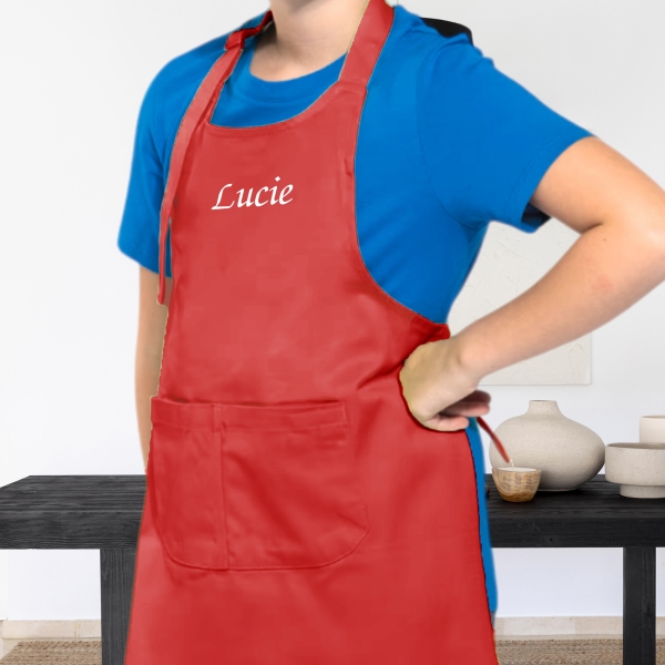 Tablier rouge enfant personnalisé