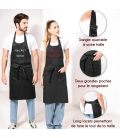 Tablier Brodé Noir personnalisé