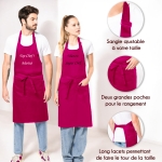 Tablier Brodé fuchsia personnalisé