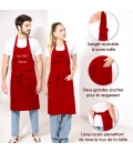 Tablier adulte rouge personnalisé