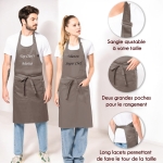 Tablier personnalisé adulte gris personnalisé