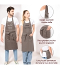 Tablier personnalisé adulte gris personnalisé