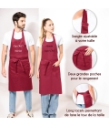 Tablier adulte marsala personnalisé